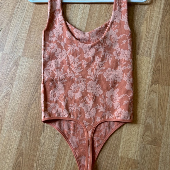 Free People Clean Lines Bodysuit-Orange - Picture 4 of 5